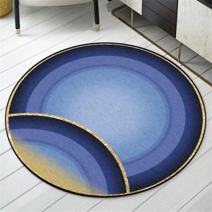 Grand Tapis Rond Bleu Canard  | Mon Tapis Rond