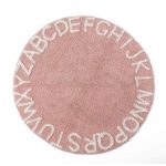 Tapis Rond Fausse Fourrure Rose