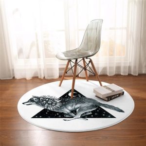 Tapis Rond Loup et Lune