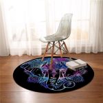 Tapis Rond Éléphant Multicolore