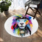 Tapis Lion Coloré | Mon Tapis Rond
