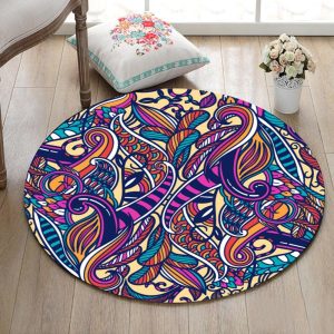 Tapis Rond Abstrait Coloré | Mon Tapis Rond