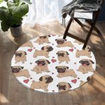 Tapis Rond Amour de Bulldog | Mon Tapis Rond