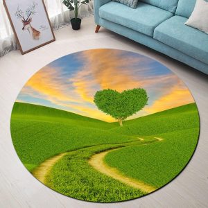 Tapis Rond Arbre En Cœur | Mon Tapis Rond