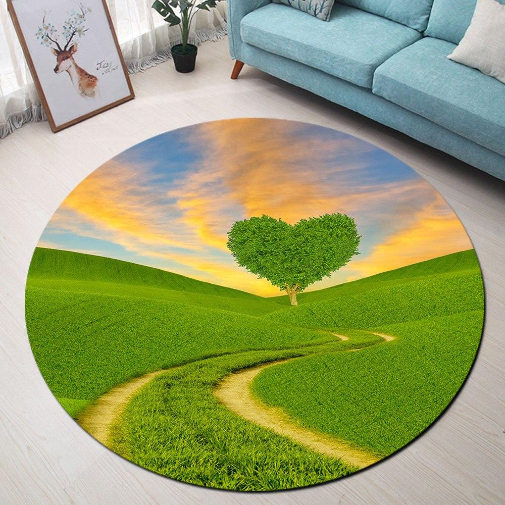 Tapis Rond Arbre En Cœur | Mon Tapis Rond