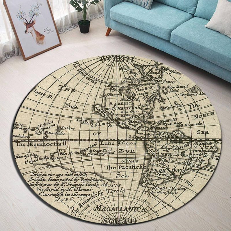 Tapis Rond Blanc Et Mauve | Mon Tapis Rond