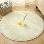 Tapis Rond Blanc Fausse Fourrure | Mon Tapis Rond