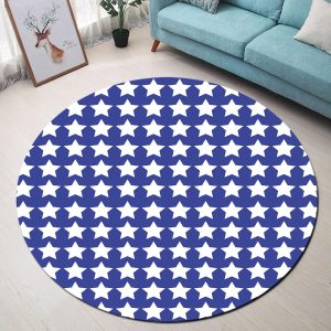Tapis Rond Bleu Avec Étoile | Mon Tapis Rond