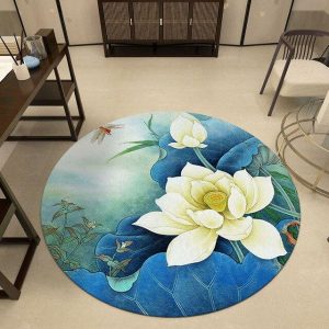 Tapis Rond Bleu Pétrole | Mon Tapis Rond