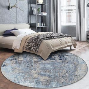 Tapis Rond Bleu Scandinave | Mon Tapis Rond