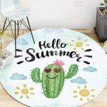 Tapis Rond Cactus Humour | Mon Tapis Rond