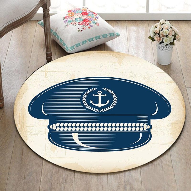 Tapis Rond Casquette Capitaine | Mon Tapis Rond