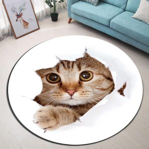 Tapis Rond Chat Mignon | Mon Tapis Rond