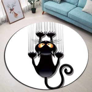 Tapis Rond Chat Noir | Mon Tapis Rond