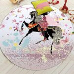 Tapis Rond Cheval Fille | Mon Tapis Rond