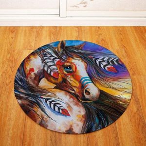 Tapis Rond Cheval Indien | Mon Tapis Rond