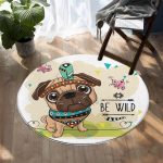 Tapis Rond Chien Dessin | Mon Tapis Rond