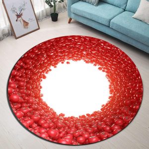 Tapis Rond Contour Rouge | Mon Tapis Rond