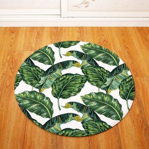 Tapis Rond Feuille Tropique | Mon Tapis Rond