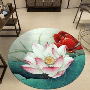 Tapis Rond Fleur De Lotus | Mon Tapis Rond