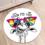 Tapis Rond Girafe Drôle | Mon Tapis Rond