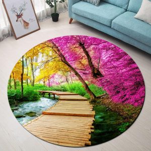 Tapis Rond Jardin De Fleur | Mon Tapis Rond