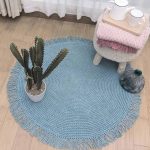 Tapis Rond Jute Bleu | Mon Tapis Rond