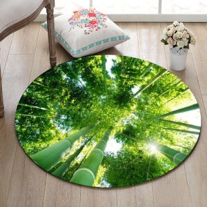 Tapis Rond Lamelles Bambou | Mon Tapis Rond