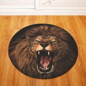 Tapis Rond Lion Sauvage | Mon Tapis Rond