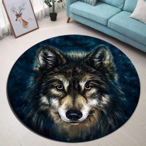 Tapis Rond Loup | Mon Tapis Rond
