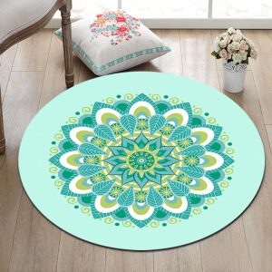 Tapis Rond Mandala Bleu Ciel | Mon Tapis Rond