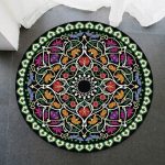 Tapis Rond Mandala Couleur Printemps | Mon Tapis Rond