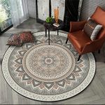 Tapis Rond Mandala Gris | Mon Tapis Rond