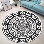 Tapis Rond Mandala Noir Et Blanc | Mon Tapis Rond