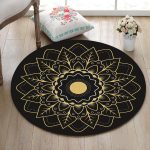Tapis Rond Mandala Or | Mon Tapis Rond
