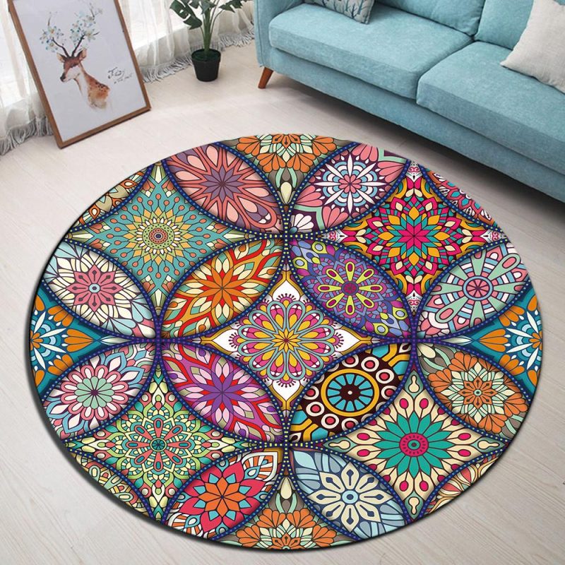 Tapis Rond Mandala Salon | Mon Tapis Rond