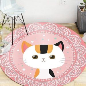 Tapis Rond Motif Chat | Mon Tapis Rond