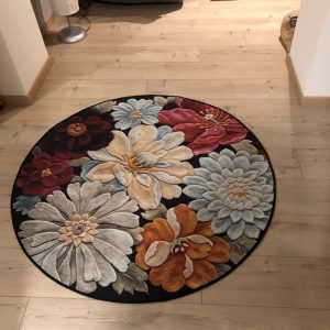 Tapis Rond Motif Fleurs | Mon Tapis Rond