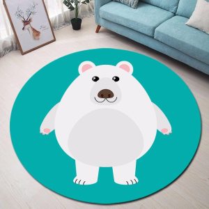 Tapis Rond Ours Polaire | Mon Tapis Rond