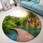 Tapis Rond Paysage Vert | Mon Tapis Rond