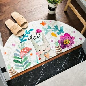 Tapis Rond Porte D'Entrée Lapin | Mon Tapis Rond