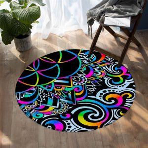 Tapis Rond Psychédélique | Mon Tapis Rond