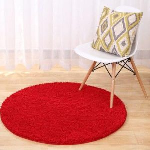 Tapis Rond Rouge 120 cm | Mon Tapis Rond
