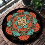 Tapis Rond Rouge Et Noir | Mon Tapis Rond