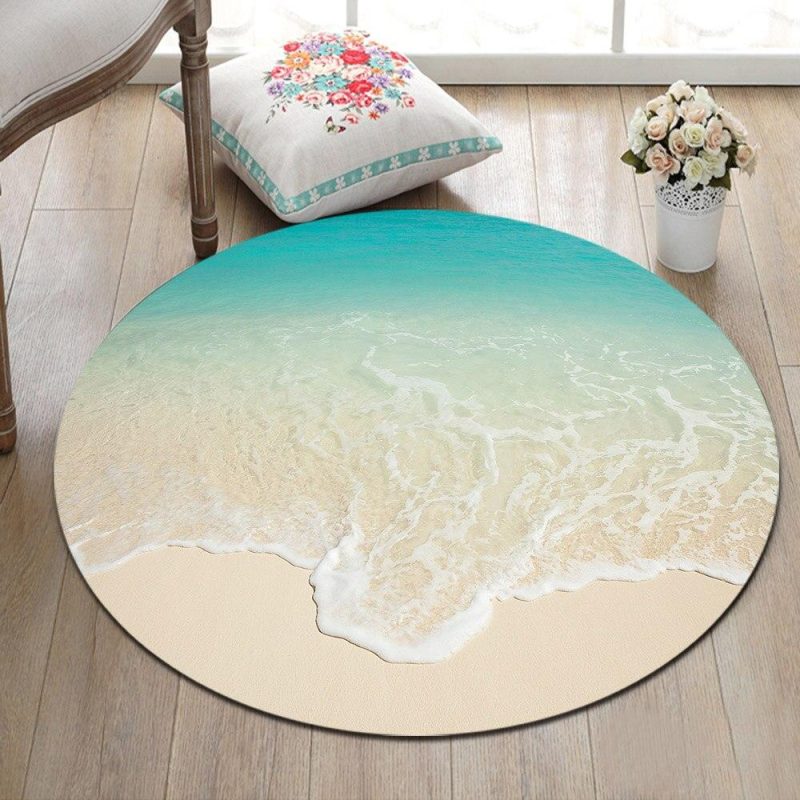 Tapis Rond Sable Blanc | Mon Tapis Rond