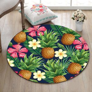 Tapis Rond Salon Ananas | Mon Tapis Rond
