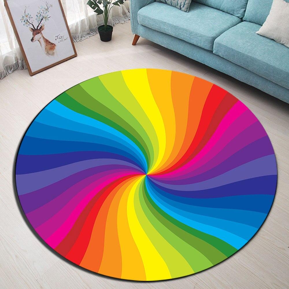 Tapis Rond  Spirale Multicolore