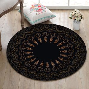 Tapis Rond Style Mandala Noir | Mon Tapis Rond