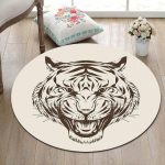 Tapis Rond Tête De Tigre | Mon Tapis Rond