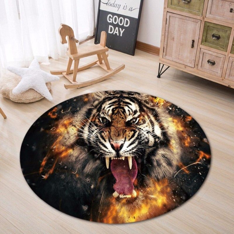 Tapis Rond Tigre Sauvage | Mon Tapis Rond